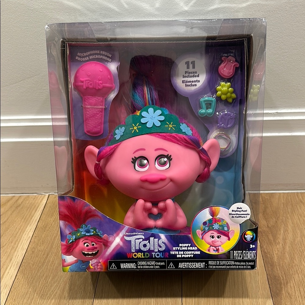 Trolls World Tour Poppy Styling Head - Pink